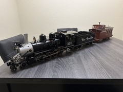 Accucraft C18 Coal fired with Bachmann spectrum long caboose with lights