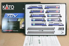 KATO K10917 SNCF TGV DUPLEX ELECTRIC LOCOMOTIVE 10 CAR DISPLAY SET & LIGHTS on