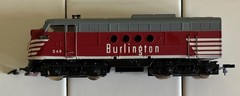 VINTAGE HO Scale ATT Burlington 549 HO Diesel Locomotive Dummy Engine Yugoslavia