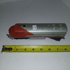 Vintage Santa Fe HO Scale Engine Silver And Red