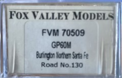 N Scale DCC Equipped / Detailed Fox Valley FVM GP60M BNSF 130 Engine Locomotive