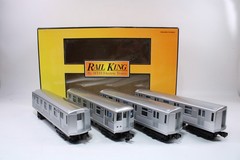 MTH 30-2162-0 O Gauge 4-Car Subway Set MTA Silver w/Horn