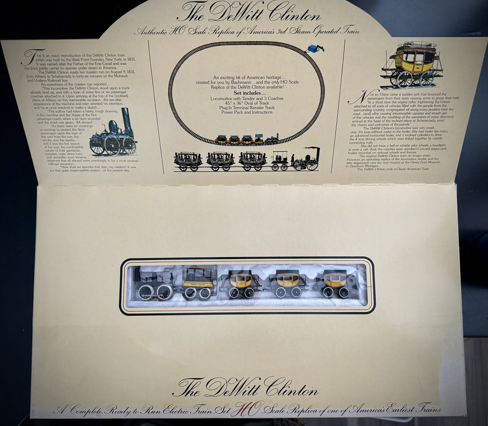 Vintage ‘The DeWitt Clinton’ Bachman HO Ready to Run Electric Train Set