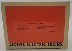 Lionel 6-18103 O Gauge Santa Fe F-3 B Unit Dummy Diesel Locomotive #8103/Box