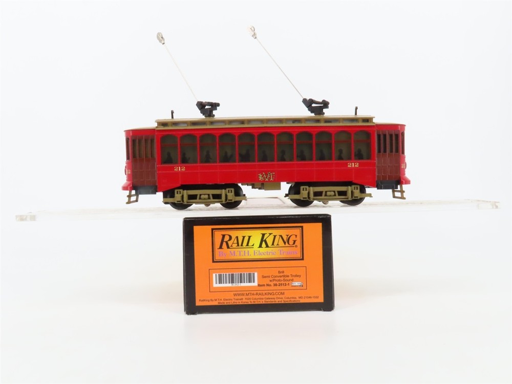 O 3-Rail MTH 30-2512-1 Brill Semi Convertible Electric Trolley #212 w/Sound