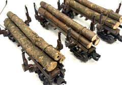 O gauge Custom Designed & Painted, Skeleton Cars with logs . Price Per Car
