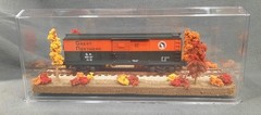 S SCALE 13″ SINGLE TRACK DISPLAY CASE- “FALL FOILAGE SCENE”-FOR ANY S TRAINS