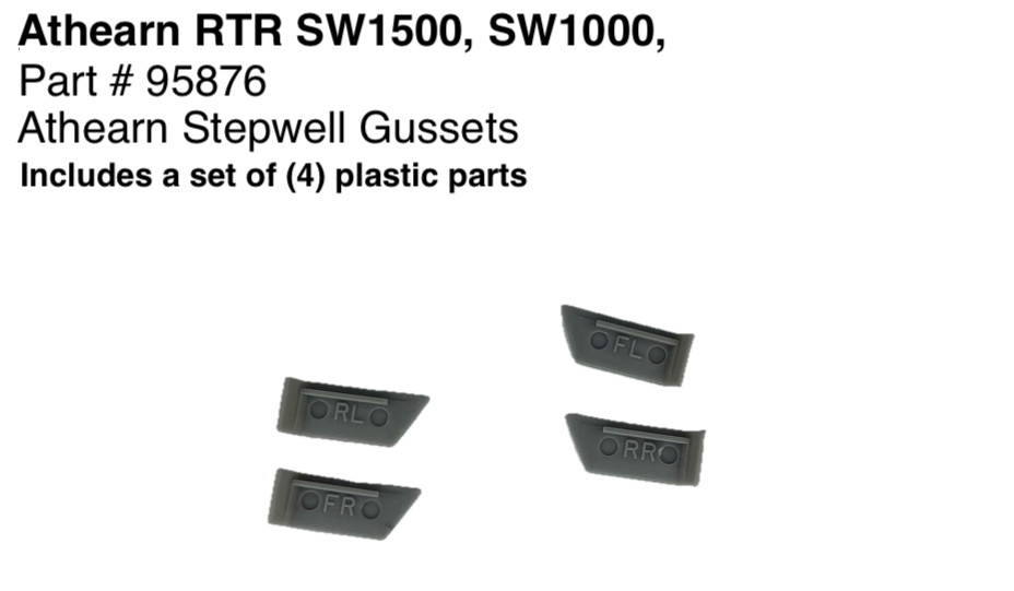 Athearn HO SW1500, SW1000 Locomotive Part# 95876 Stepwell Gussets (Plastic) New