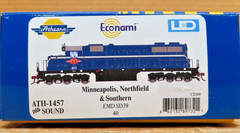 ATHEARN ATH-1457 MINNEAPOLIS NORTHFEILD & SOUTHERN END SD39 # 40 W/DCC/SOUND HO