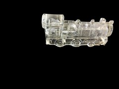 Vintage Clear Glass Train Engine Locomotive #888
