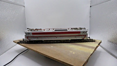Ho scale Trans Europ Express model train locomotive, passenger and baggage car.
