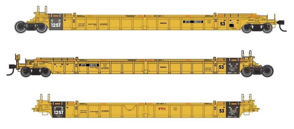 55829 Walthers HO NSC Articulated 3-Unit 53′ Well Car TTX #786942