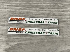 Custom HO Scale 3D Printed Part Locomotive Banner for Handrails – BNSF Christmas
