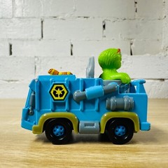 Oscar the Grouch Garbage Rubbish Truck Blue Go Kart Sesame Street Diecast Push