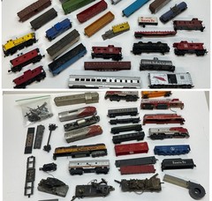 Vtg HUGE Lot HO Locomotives, Train Cars, Parts & Pieces Mixed *FOR PARTS AS IS*