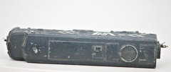 N Scale Diesel Locomotive, F7A Style, Custom Black Paint, White Chevron Decals