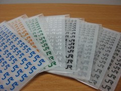 ●(N) Choose any one color. JR In-lettering (White, Black, Blue, Orange, Green,