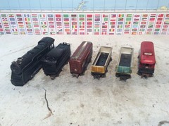 MARX Prewar Steam Engine Marlines 4 Freight Car Set 0 scale