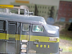 PRR 5851A EMD E7A BROADWAY LIMITED 753,BRUNSWWICK GREEN WITH ANTENNAS,DCC/SOUND