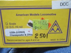 Amer Models C&O U25B 2501 Diesel (5/31/26 Garber Coll) Scale DCC
