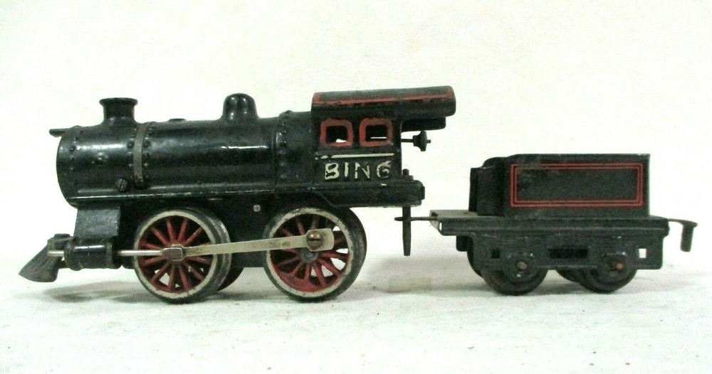Bing 1012 0-4-0 Clockwork Steam Locomotive & Coal Tender Model Railway B4-18 K-4