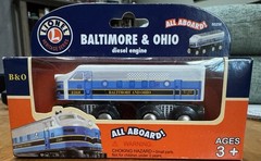 Lionel Baltimore and Ohio 2368 Wooden Diesel Locomotive Engine, Blue/Gray/Black