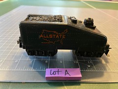 Marx O Train Black ALLSTATE Orange Letter Slope Wedge Tender 8 Wheel LOT A
