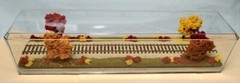 HO SCALE 16″ SINGLE TRACK DISPLAY CASE – “FALL FOLIAGE SCENE”-FOR ANY HO