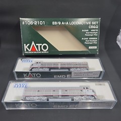 Kato #106-2101 E8/9 A+A CB&Q Locomotive Set Burlington N Scale 9975 9985A