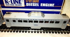 K-line Baltimore & Ohio RDC powered unit and two dummies 027 wth boxes-Runs nice
