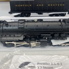 MTH Premier 20-3092-1 Norfolk & Western Y3 2-8-8-2 Steam PS.2 O New #2014 BCR NW
