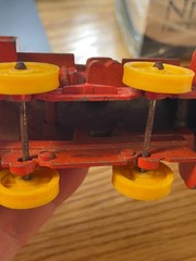 Hubley Die Cast No. 31 Train Locomotive Orange 5″ long Mid Century