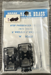 Pecos River Brass N Scale ATSF/Santa Fe Passenger Trucks (w/o Volts) 36″ Wheels