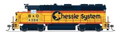 Broadway Limited HO 8886 EMD GP35 Low Nose Sound and DCC Chessie System B&O 4386