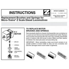 Micro Trains ~ Z Scale ~ Springs & Brushes ~ For F-7 (140002) ~ 98800071
