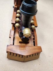 Vintage Wooden Train Candy Holder Handmade 10.5” x 3 1/4” Brown Color