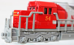 Freight Locomotive Pull Back Power Red & Silver North Southern #54 Die Cast