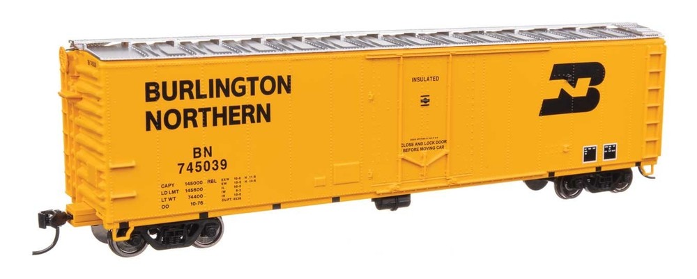 2850 Walthers HO 50′ PC&F Insulated Boxcar Burlington Northern #745045