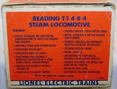 Lionel 6-18006 Reading T-1 Steam Locomotive 4-8-4 #2100 Railsounds Die cast 27″