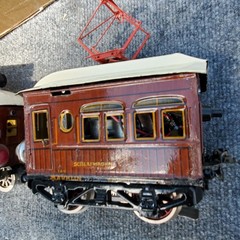 Early Marklin Electric 1 Gauge Trolley Engine and Trailor, #889 On Both, Rare