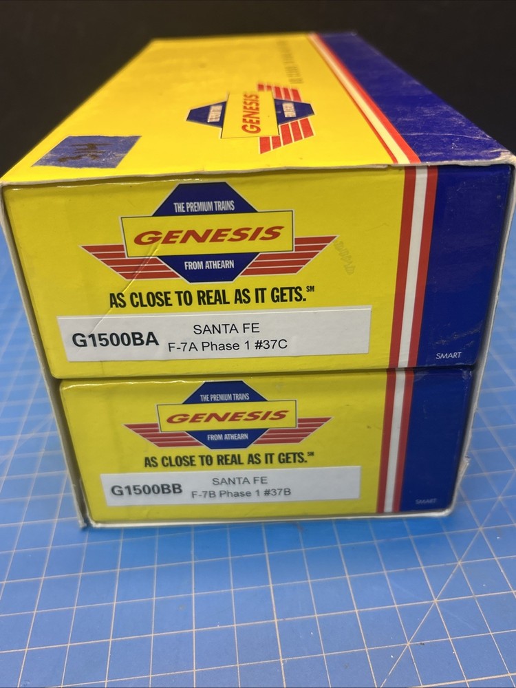 HO Athearn Genesis Santa Fe F7 AB Set G1500BA 37C & G1500BB 37B BOXED DC PHASE 1