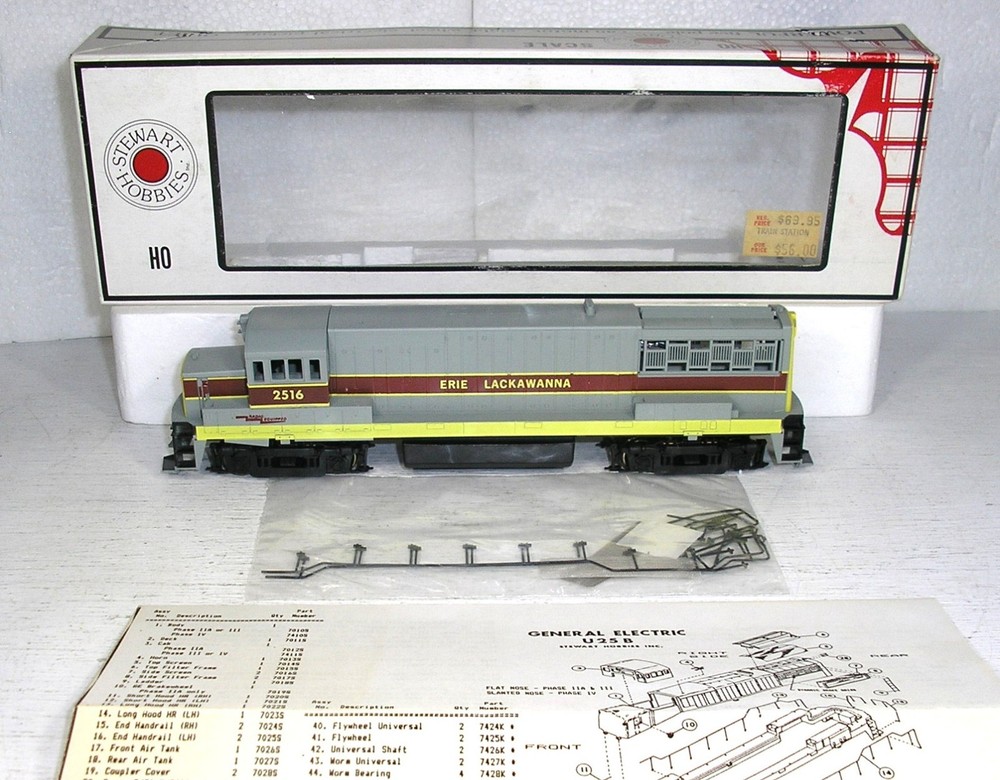 Stewart Hobbies by KATO HO Erie Lackawanna U25B #2516, Runs Very Well, C8