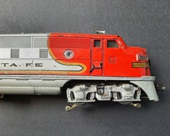 1950 Lionel Train Engine 2343 F3 Diesel Non Powered Dummy Unit Santa Fe O Gauge