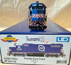 Athearn Genesis HO Scale FEC Florida East Coast GP38-2 with DCC & Sound
