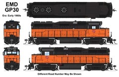 Broadway Limited ~ HO Scale ~ EMD GP30 Stealth MILW #354 ~ DCC Ready ~ 9154