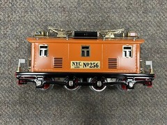 + MTH O Gauge Tinplate Orange No. 256 Electric Locomotive PS.2 10-3025-1 NIB