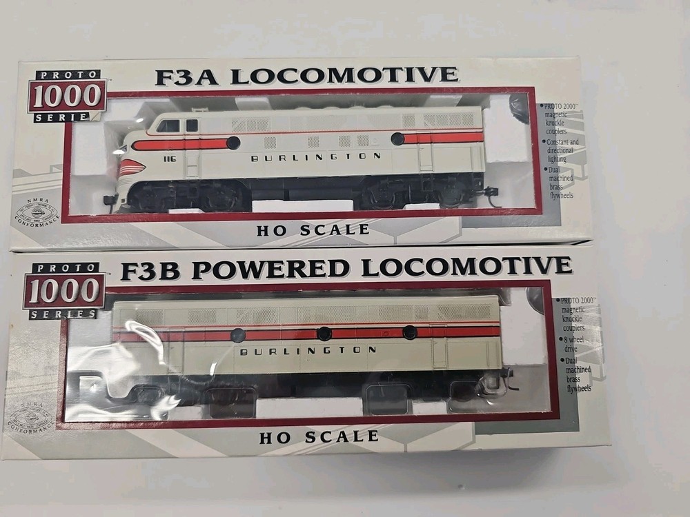 Ho Burlington Northern And Quincy Proto 1000 CB&Q F3A/F3B # 116 Both Powered