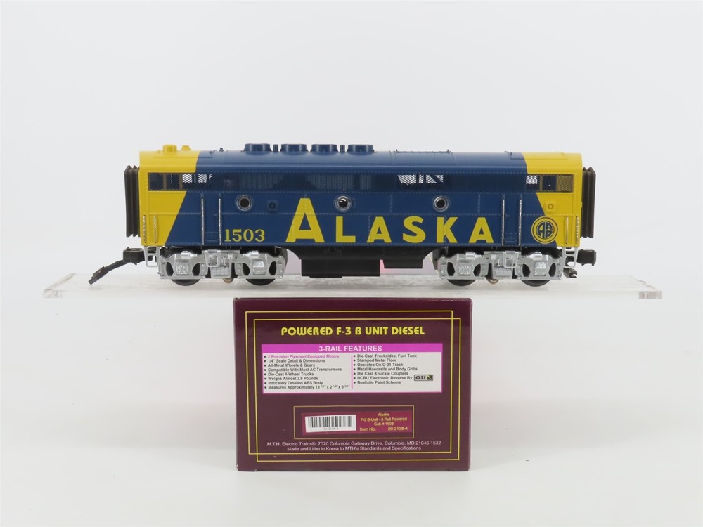 O Gauge 3-Rail MTH 20-2128-4 ARR Alaska F3B Diesel Locomotive #1503