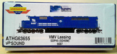 HO SCALE ATHEARN GENESIS SDP45 VMV LEASING EX. CONRAIL #6687 DCC & SOUND G63655