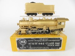 AHM HCB #425 Brass HO Scale ATSF Santa Fe 4-6-2 Class 3160 Steam Locomotive